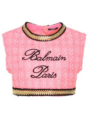 Balmain Pink Cotton Blend Short Top