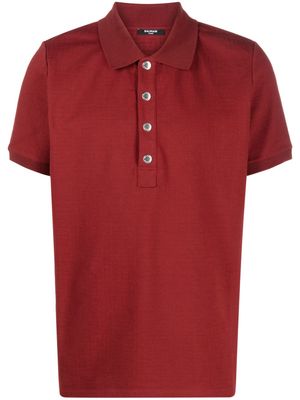 Balmain piqué short-sleeve polo shirt - Red