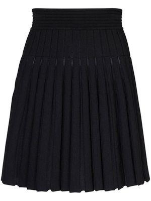 Balmain pleated mesh mini skirt - Black