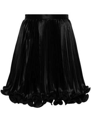 Balmain pleated satin mini skirt - Black