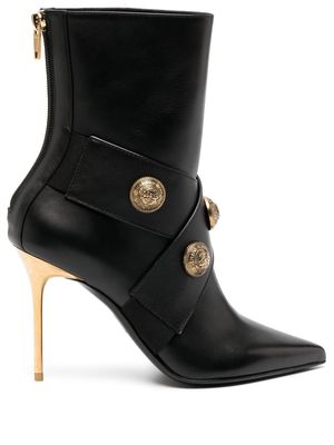Balmain pointed-toe leather boots - Black