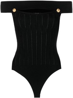 Balmain pointelle-knit bodysuit - Black