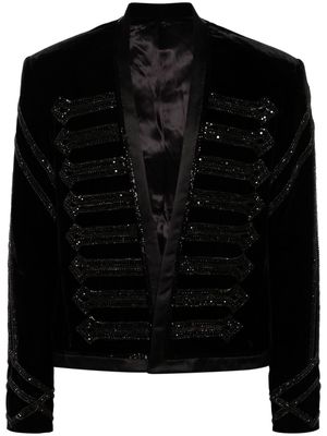 Balmain Pre-Owned embroidered-design velvet jacket - Black