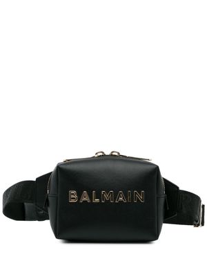 Balmain Pre-Owned logo-embellished leather belt bag - Black