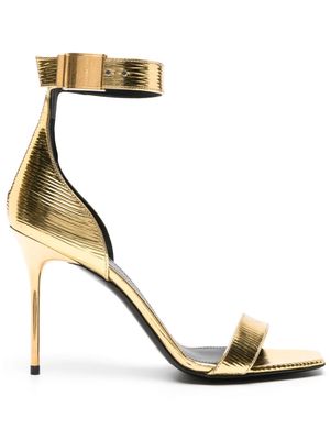Balmain Pre-Owned Uma 95mm metallic sandals - Gold