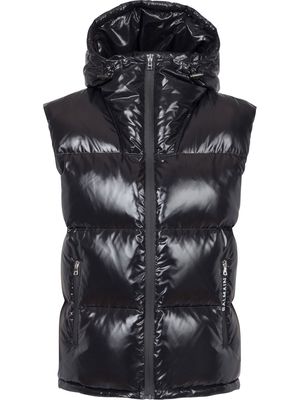 Balmain puffer hooded sleeveless jacket - Black