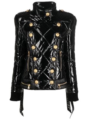 Balmain quilted double-breasted jacket - Black