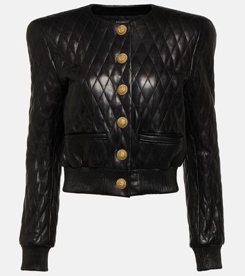 Balmain Quilted leather jacket