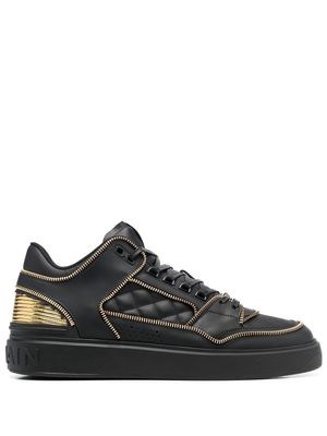 Balmain quilted low-top leather sneakers - Black