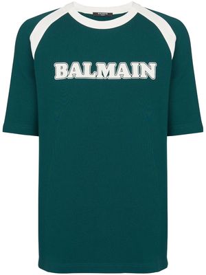 Balmain Retro logo-print T-shirt - Green