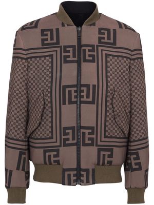 Balmain reversible monogram bomber jacket - Brown