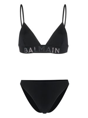 Balmain rhinestone-embellished bikini set - Black