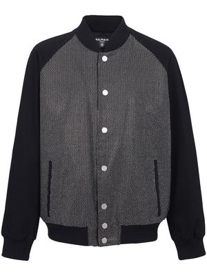 Balmain rhinestone-embellished bomber jacket - Black