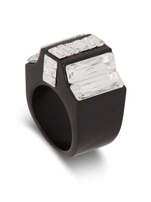 Balmain rhinestone-embellished flat-band ring - Black
