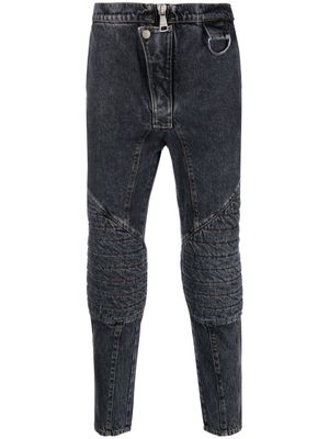 Balmain ribbed panel slim-fit jeans - Grey