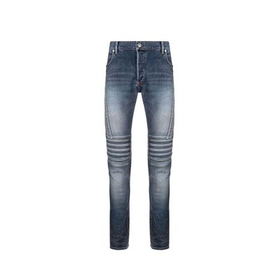 Balmain Ribbed Slim-fit Denim Jeans