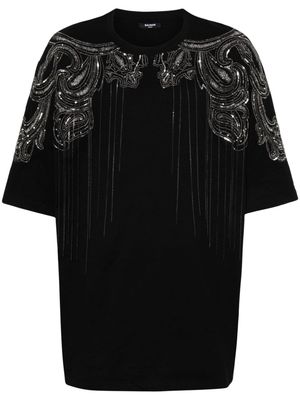 Balmain sequin-embellished cotton T-shirt - Black