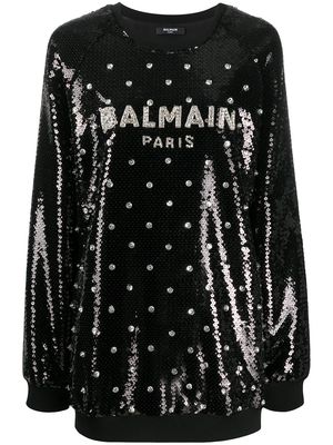 Balmain sequin embellished sweatshirt - Black