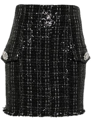 Balmain sequinned tweed miniskirt - Black