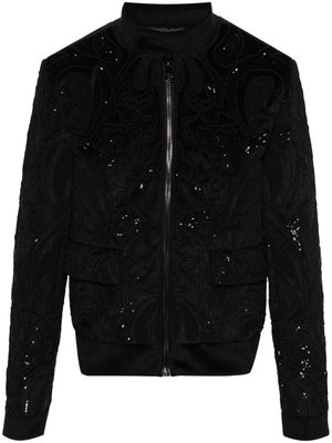 Balmain sequinned velour jacket - Black