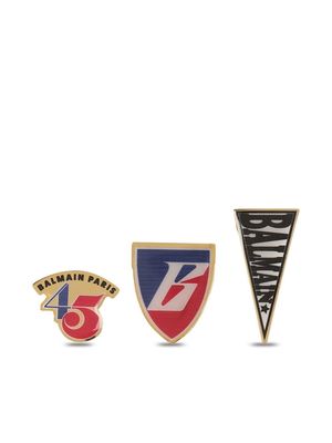 Balmain set of three logo pins - Blue