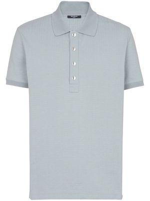 Balmain short-sleeve cotton-blend polo shirt - Blue