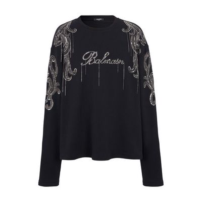 Balmain Signature Embroidered Chains Sweatshirt