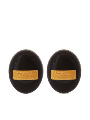 Balmain Signature Grid earrings - Black