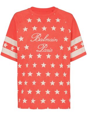 Balmain Signature Stars cotton T-shirt - Red