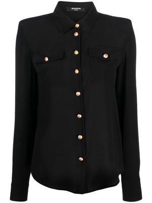 Balmain silk crepe de chine shirt - Black