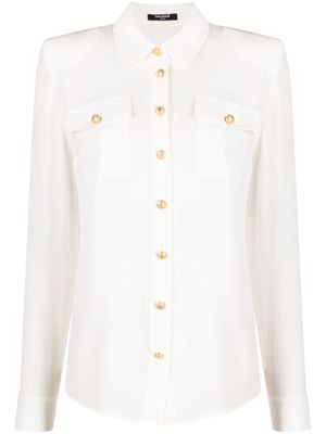 Balmain silk crepe de chine shirt - White