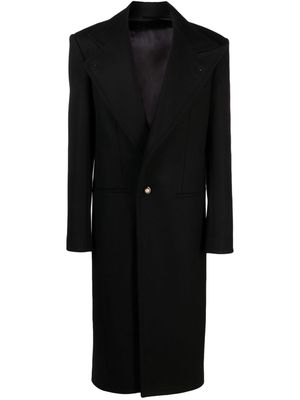 Balmain single-breasted felted wool coat - Black