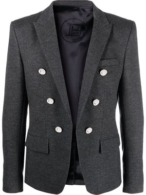 Balmain single-breasted wool blazer - Grey