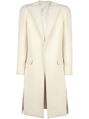 Balmain single-breastedwool-blend coat - White