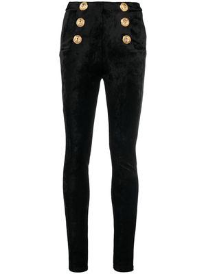 Balmain skinny velvet trousers - Black