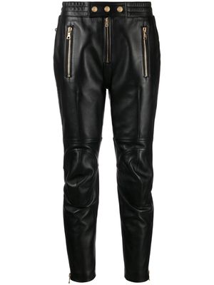 Balmain slim-fit leather trousers - Black