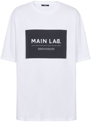 Balmain slogan-print cotton T-shirt - White