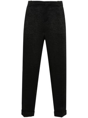 Balmain snake-print cropped-leg trousers - Black