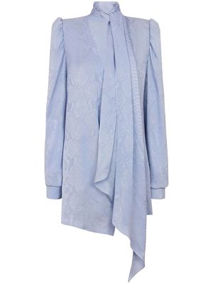 Balmain snakeskin-print silk minidress - Blue