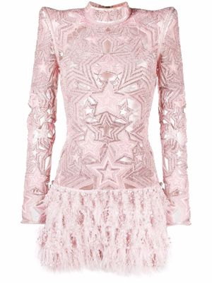 Balmain star-embellished minidress - Pink