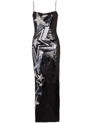 Balmain star-pattern sequinned maxi dress - Black
