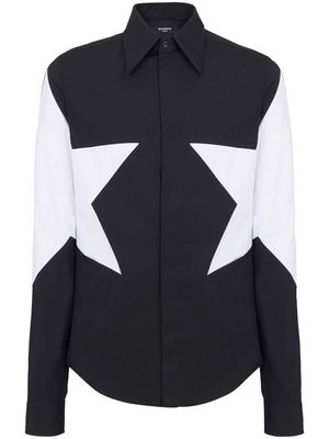 Balmain star-print cotton shirt - Black