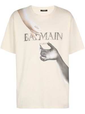 Balmain statue-print cotton T-shirt - White