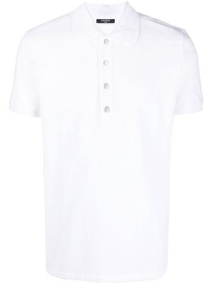 Balmain stretch-cotton polo shirt - White