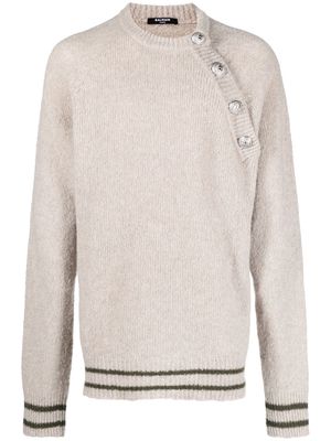 Balmain striped chunky-knit jumper - Neutrals