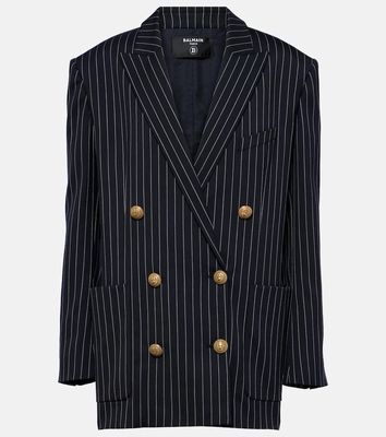 Balmain Striped double-breasted wool blazer
