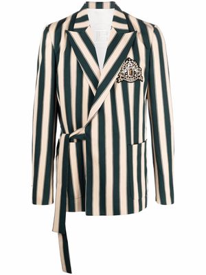 Balmain striped wrap blazer - Neutrals