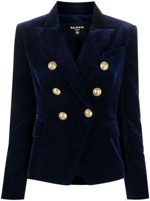 Balmain tailored velvet blazer - Blue