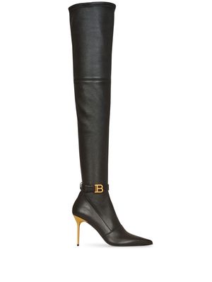 Balmain thigh-high stiletto boots - Black