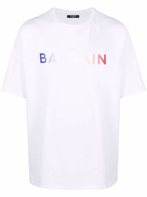 Balmain tie-dye logo print T-shirt - White